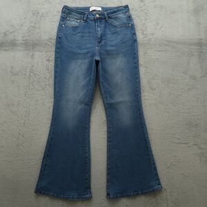 Nine Planet Jeans Junior's Size 9 Blue High-Rise Flare Denim 29" Inseam Stretch